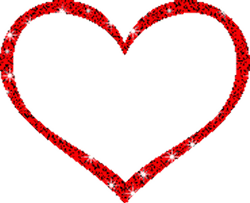 Gif animé coeur rouge brillant